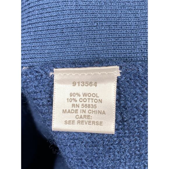 Cabelas Jacket Womens L Blue Embroidered Button Up Long Sleeve Wool Cotton Blend - Picture 9 of 12